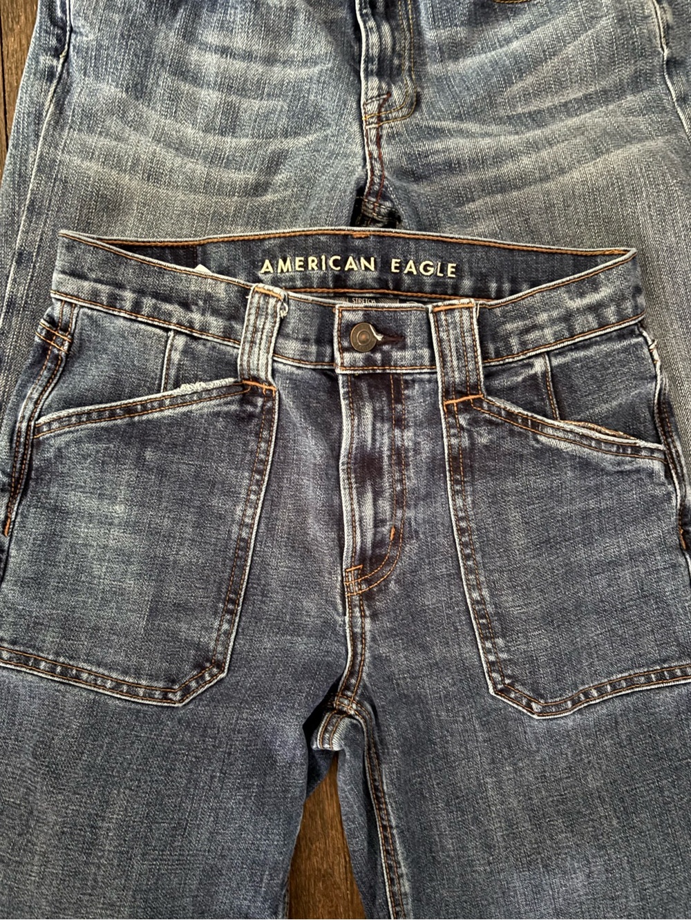 A.E.O. and ITALIAN made Diesel Industry light Indigo Blue  Jeans sz 28 - Picture 2 of 13
